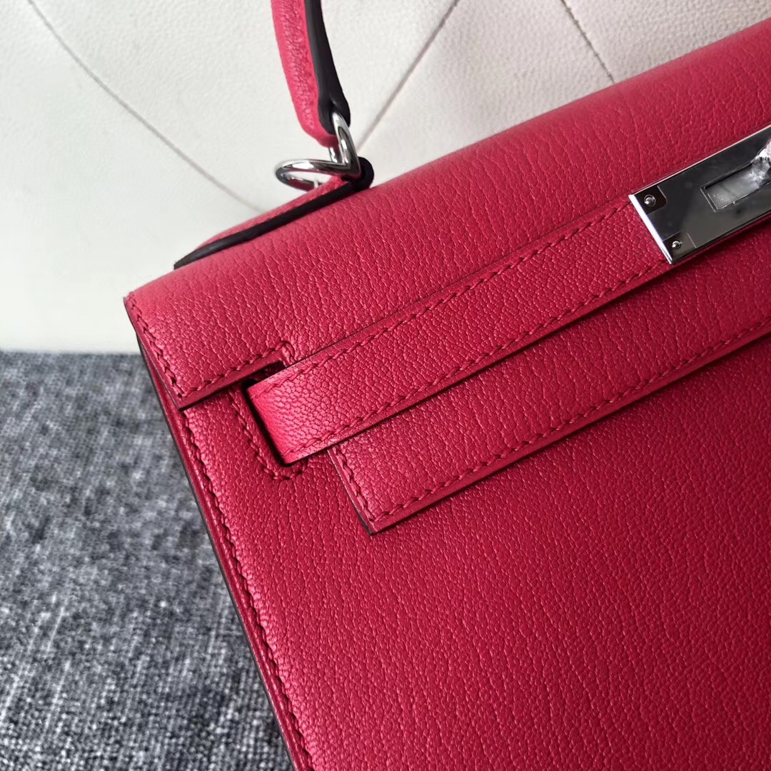 Australia Sydney Hermes Kelly 28cm Chevre I6 極致粉 Rose Extreme 銀扣