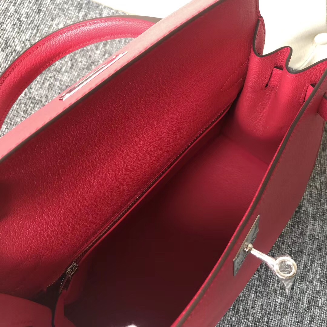 Australia Sydney Hermes Kelly 28cm Chevre I6 極致粉 Rose Extreme 銀扣