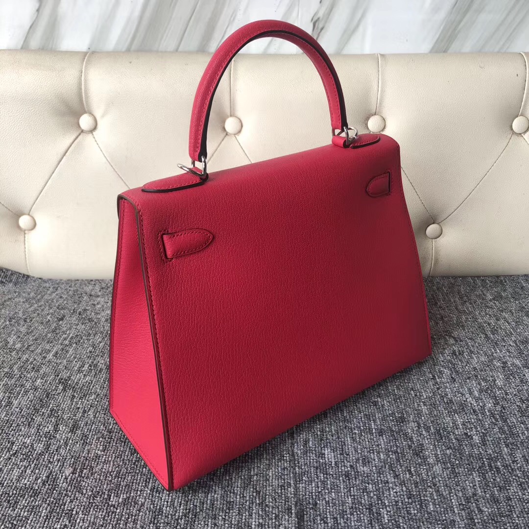 Australia Sydney Hermes Kelly 28cm Chevre I6 極致粉 Rose Extreme 銀扣