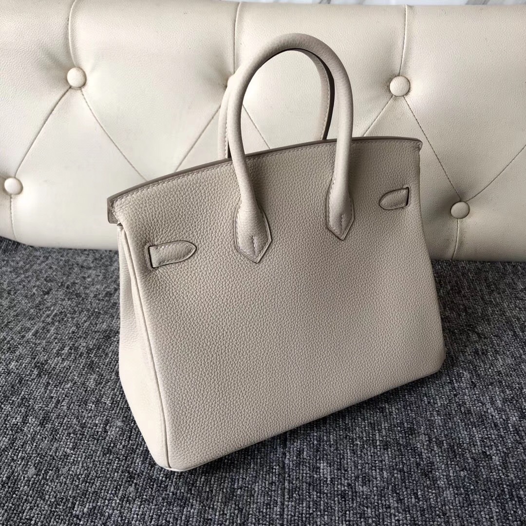 荷蘭阿姆斯特丹女王百貨專賣店鉑金包 Hermes Birkin 25cm CK10奶昔白 Craie