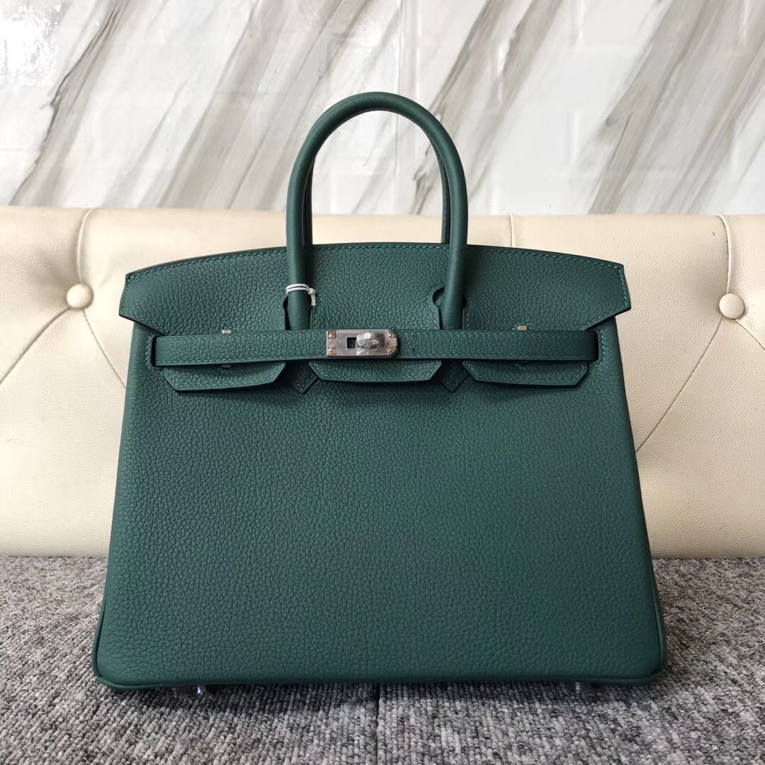 愛馬仕曼谷素萬那普機場專賣店 鉑金包 Hermes Birkin 25cm Z6 孔雀綠 malachite