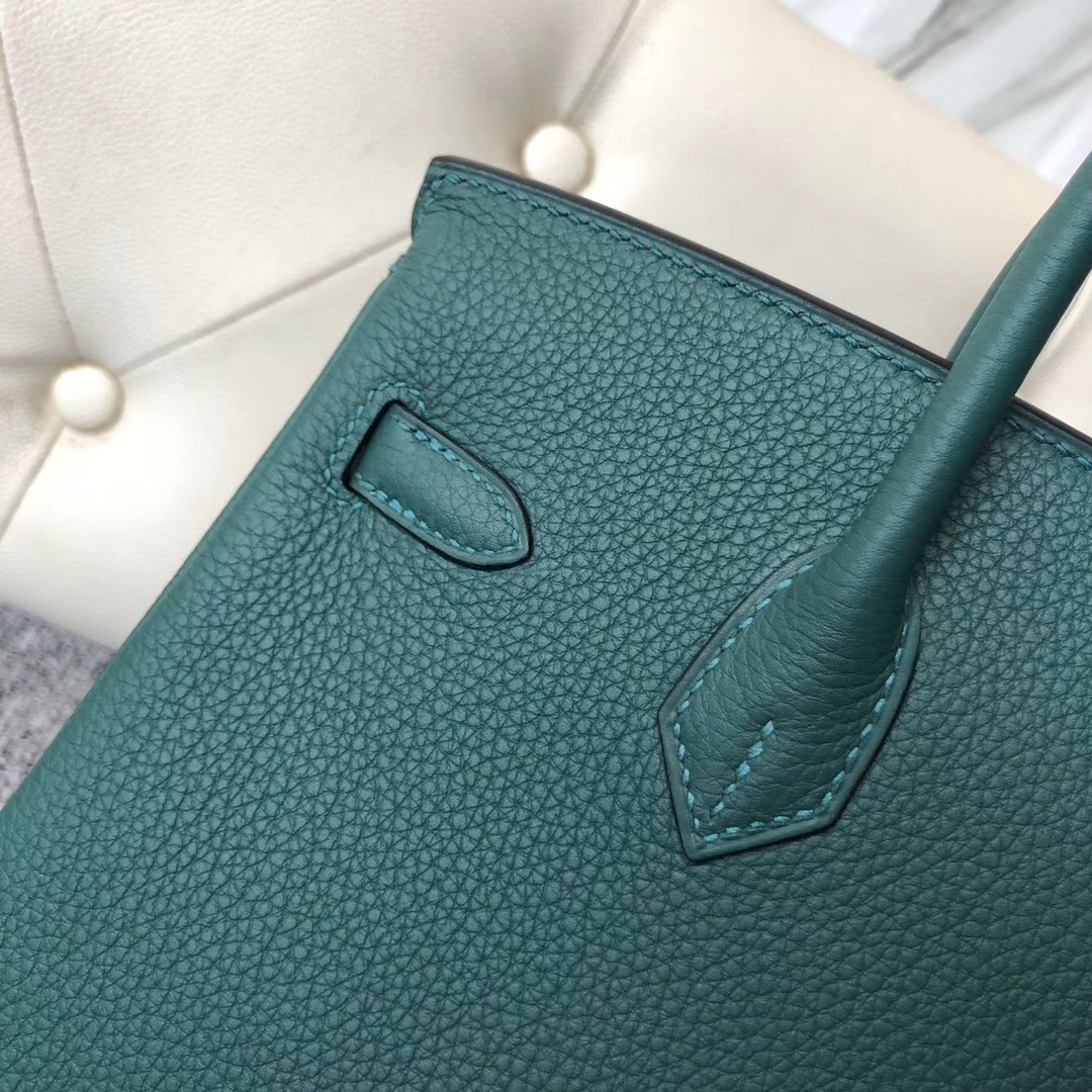 愛馬仕曼谷素萬那普機場專賣店 鉑金包 Hermes Birkin 25cm Z6 孔雀綠 malachite