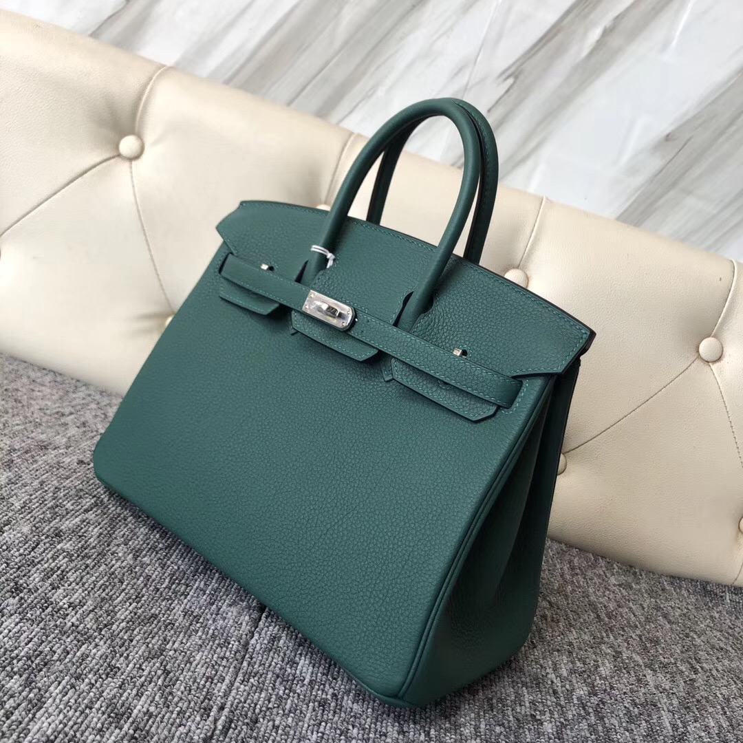 愛馬仕曼谷素萬那普機場專賣店 鉑金包 Hermes Birkin 25cm Z6 孔雀綠 malachite