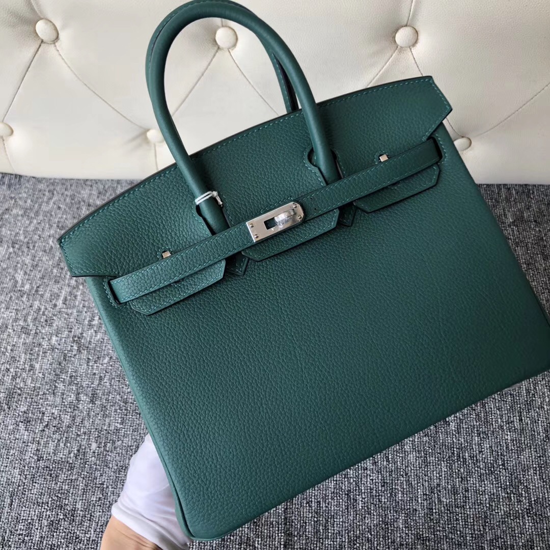 愛馬仕曼谷素萬那普機場專賣店 鉑金包 Hermes Birkin 25cm Z6 孔雀綠 malachite