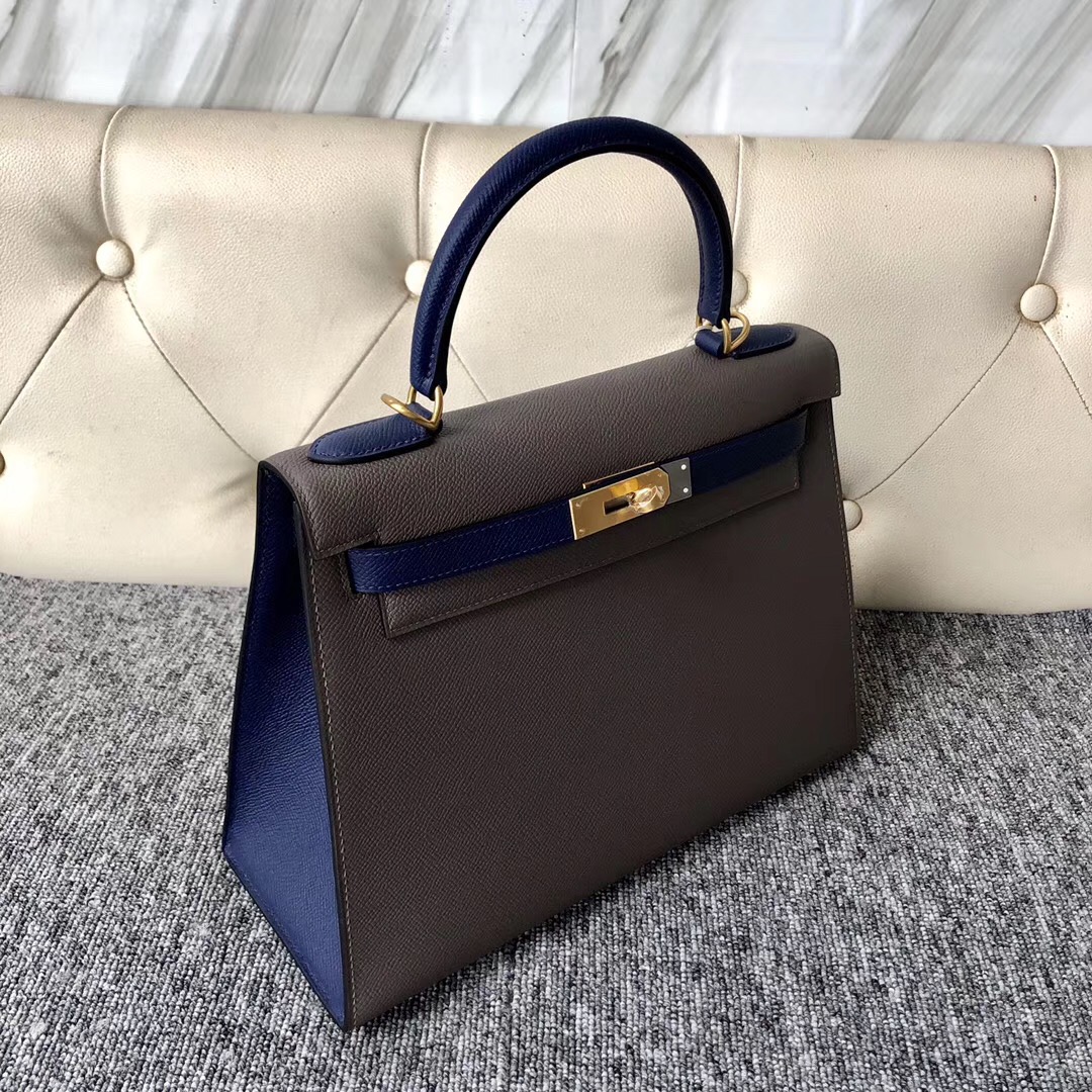 澳門永利酒店Hermes Kelly 28cm 8F Etain錫器灰 CK73 Blue sapphire寶石藍