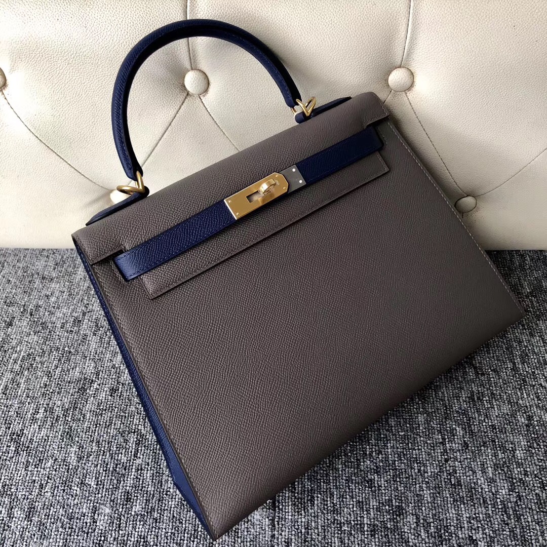 澳門永利酒店Hermes Kelly 28cm 8F Etain錫器灰 CK73 Blue sapphire寶石藍