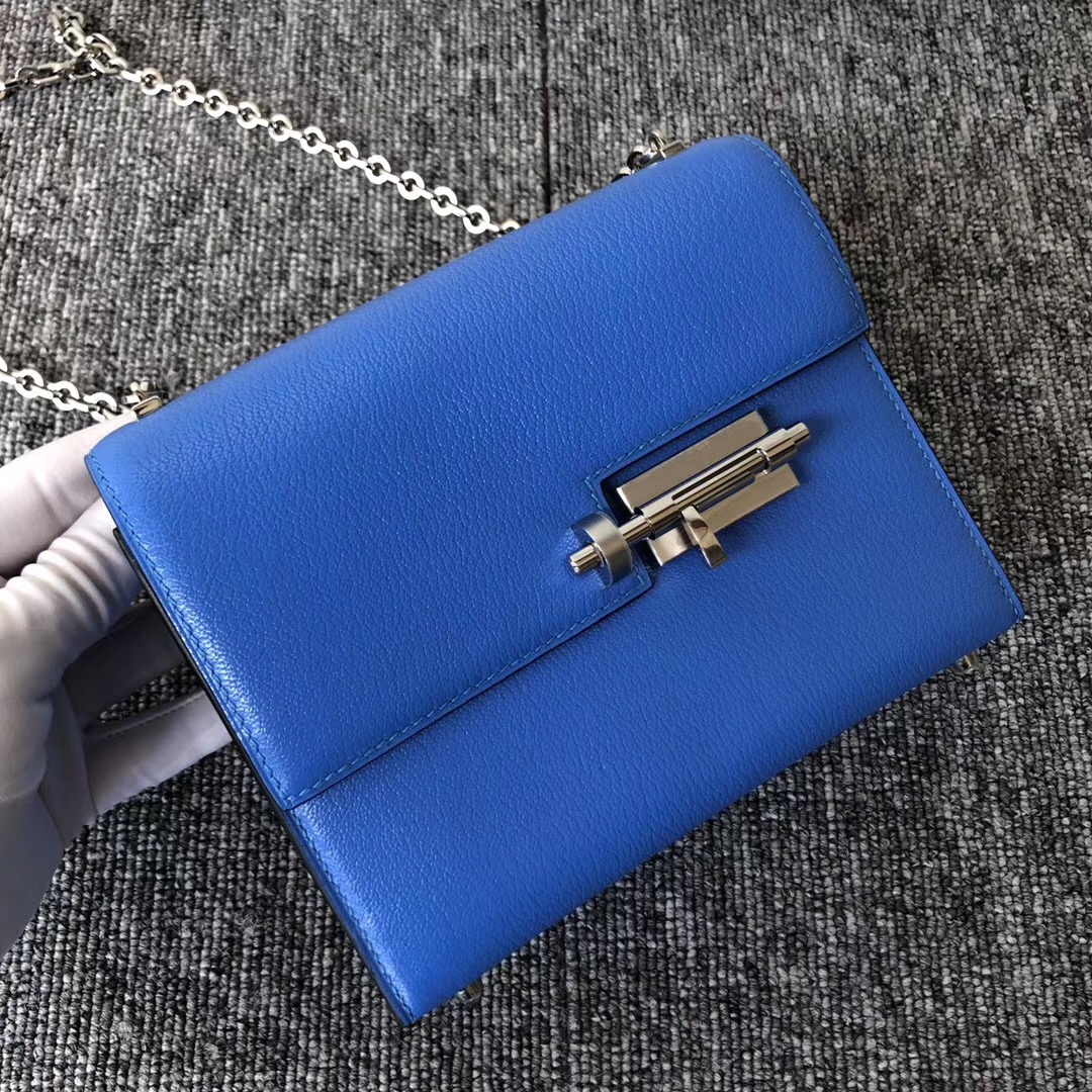 愛馬仕澳門四季名店專賣店 Hermes Verrou 17.5cm T7 Blue Hydra 水妖藍