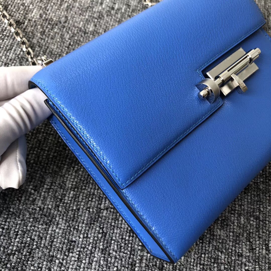 愛馬仕澳門四季名店專賣店 Hermes Verrou 17.5cm T7 Blue Hydra 水妖藍