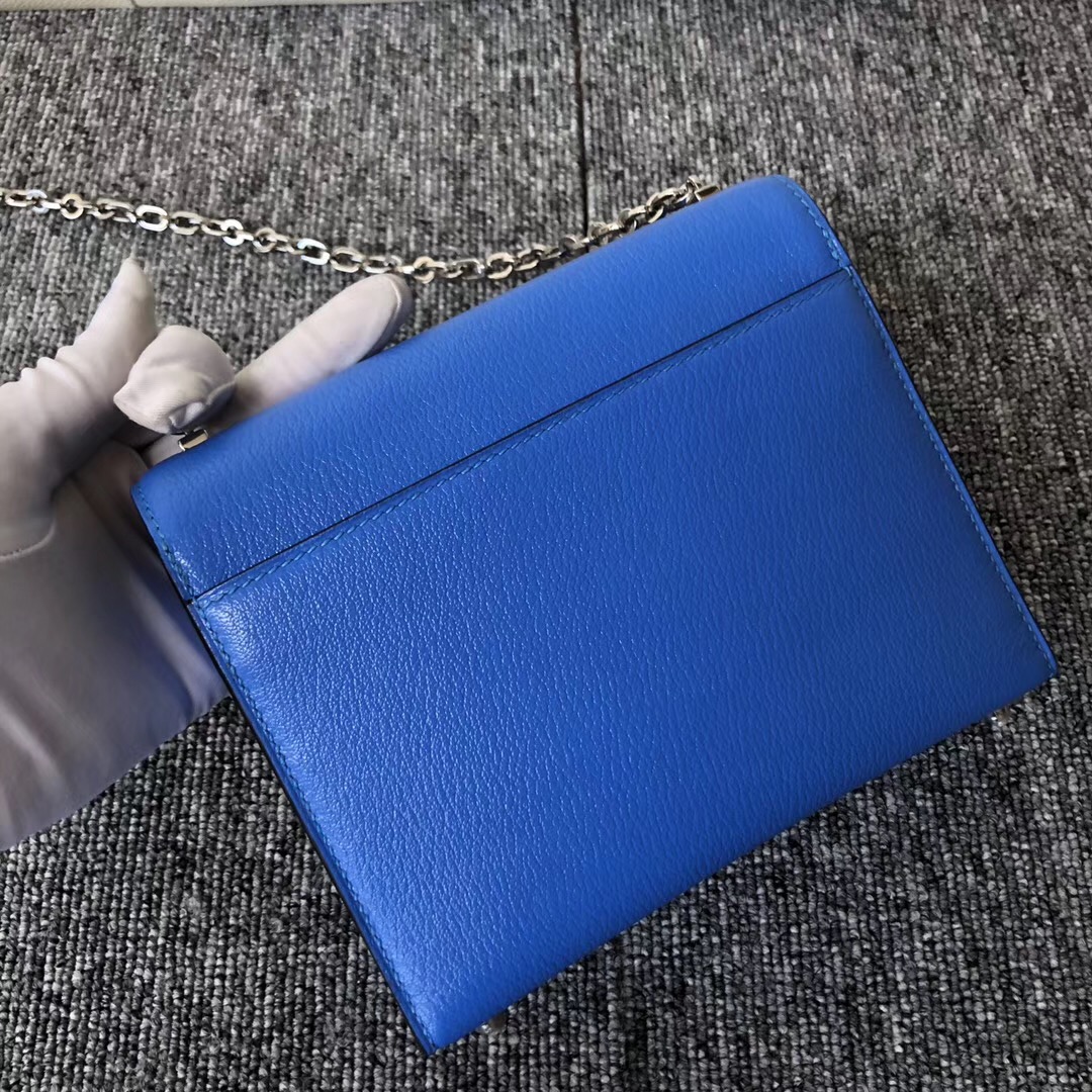 愛馬仕澳門四季名店專賣店 Hermes Verrou 17.5cm T7 Blue Hydra 水妖藍