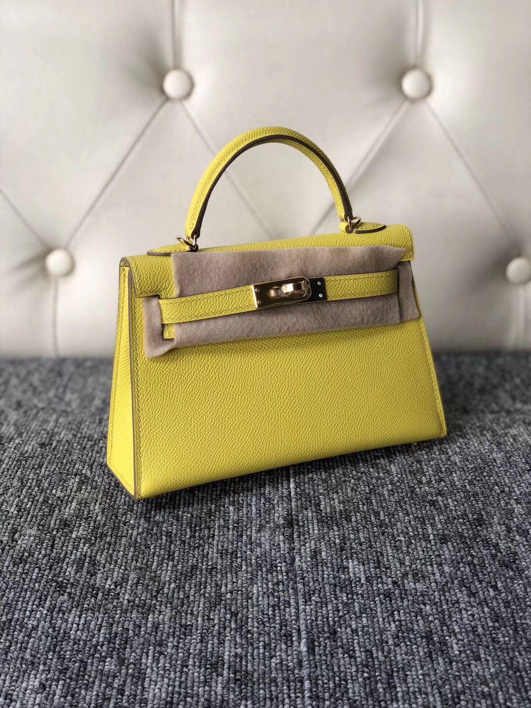 愛馬仕香港 新加坡 臺灣價格 Hermes  Kelly Mini Ⅱ 9R檸檬黃 Lime