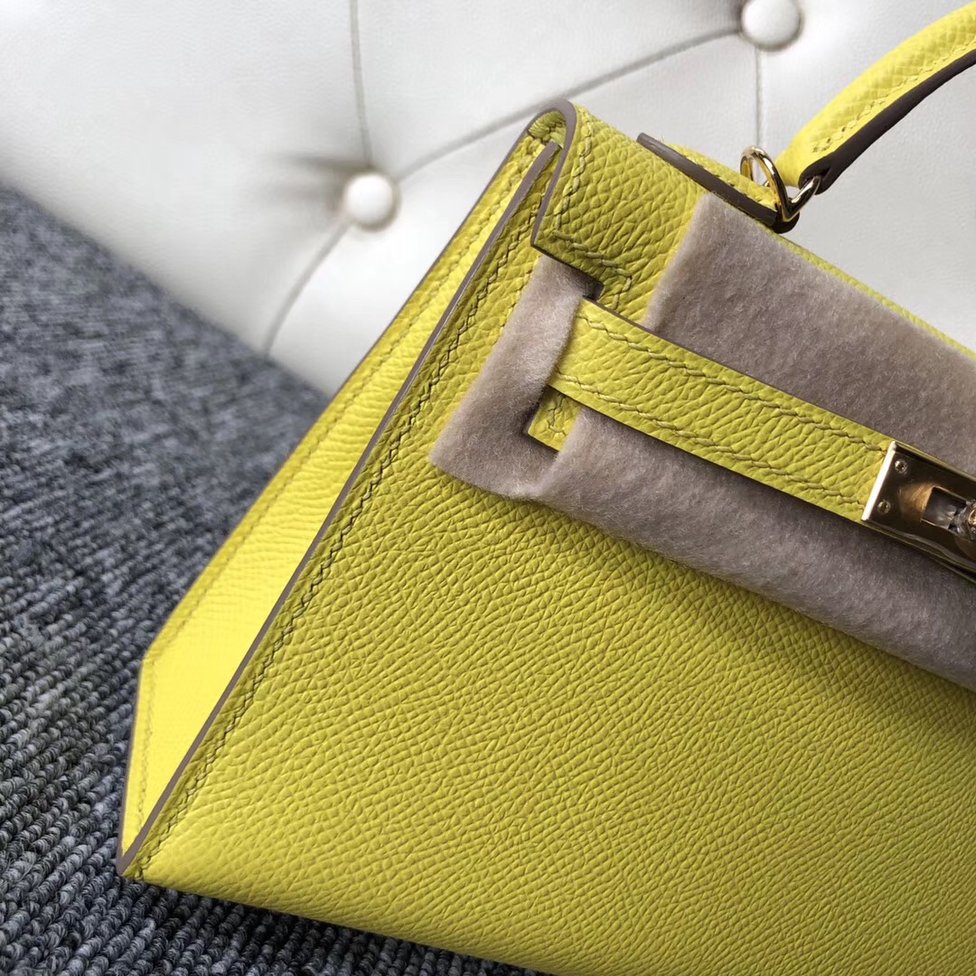 愛馬仕香港 新加坡 臺灣價格 Hermes  Kelly Mini Ⅱ 9R檸檬黃 Lime