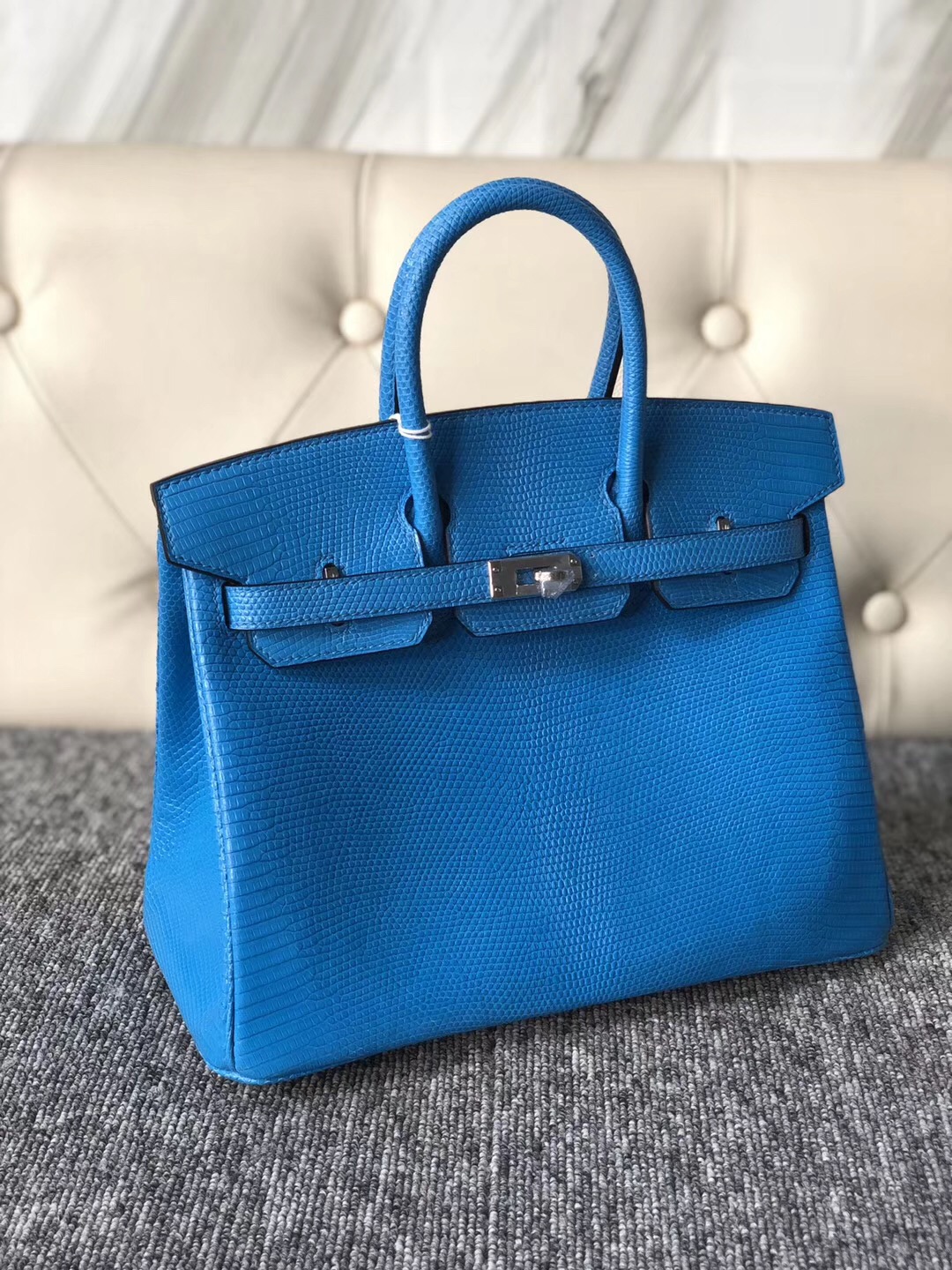 愛馬仕鉑金包 Australia Hermes Birkin 25cm 7Q Mykonos 希臘藍