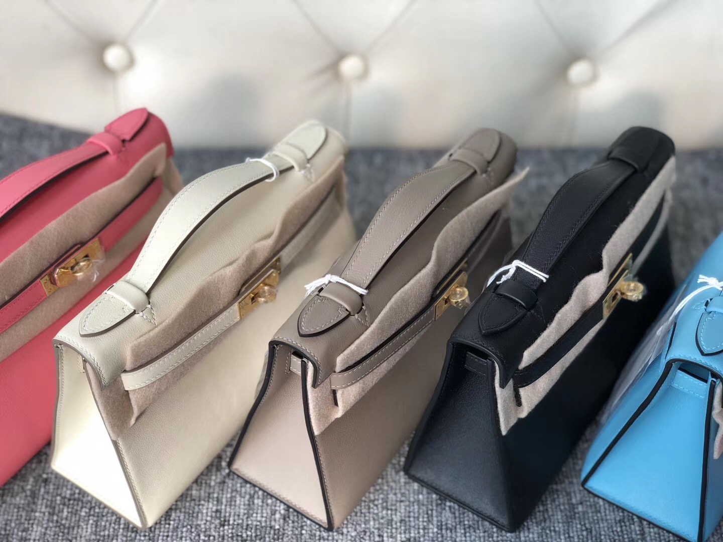 Hong Kong Hermes MiniKelly 壹代 Pochette X9錦葵紫 mauve sylvestre Swift
