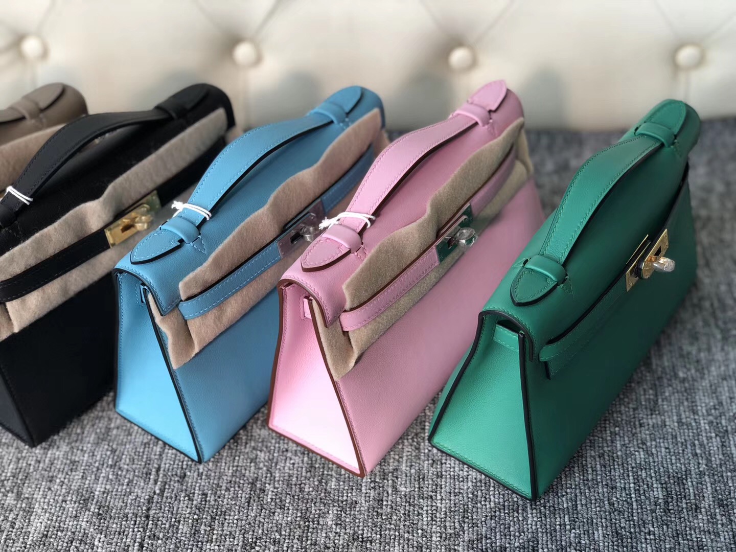 Hong Kong Hermes MiniKelly 壹代 Pochette X9錦葵紫 mauve sylvestre Swift