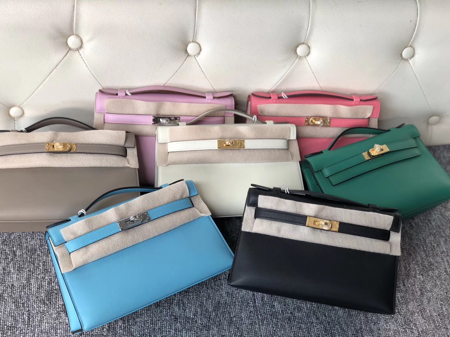 Hong Kong Hermes MiniKelly 壹代 Pochette X9錦葵紫 mauve sylvestre Swift