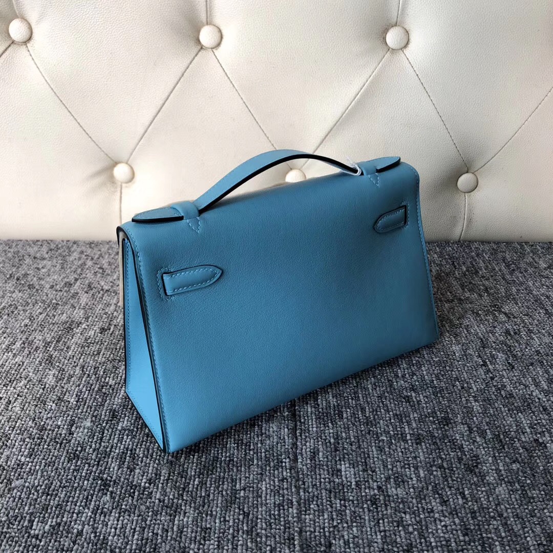 Hong Kong Hermes MiniKelly 壹代 Pochette Swift P3北方藍 Blue de nord