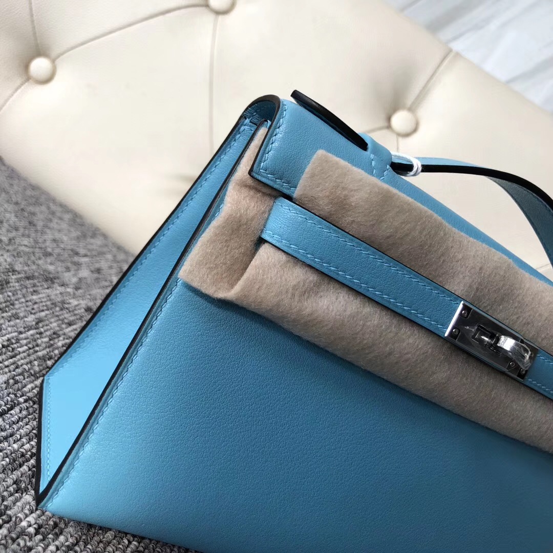 Hong Kong Hermes MiniKelly 壹代 Pochette Swift P3北方藍 Blue de nord