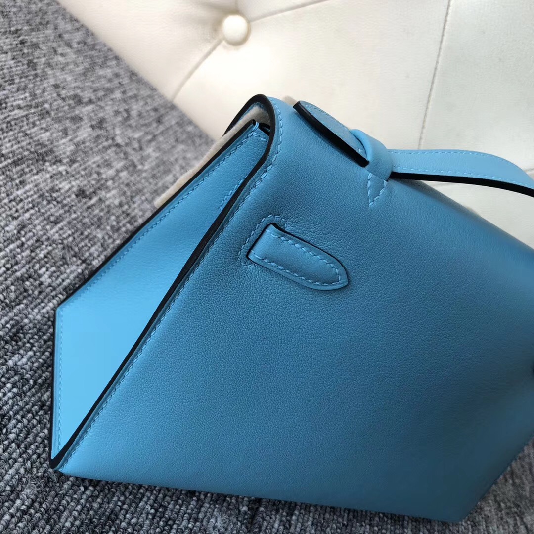 Hong Kong Hermes MiniKelly 壹代 Pochette Swift P3北方藍 Blue de nord