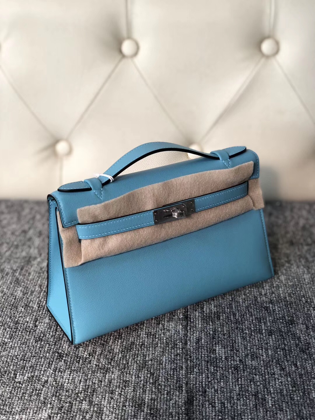 Hong Kong Hermes MiniKelly 壹代 Pochette Swift P3北方藍 Blue de nord