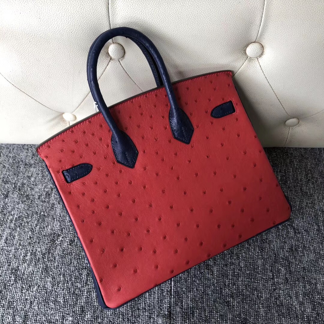 Hermes Hss Birkin 25cm Q5 Rose casaque 國旗紅 CK73 Blue sapphire 寶石藍