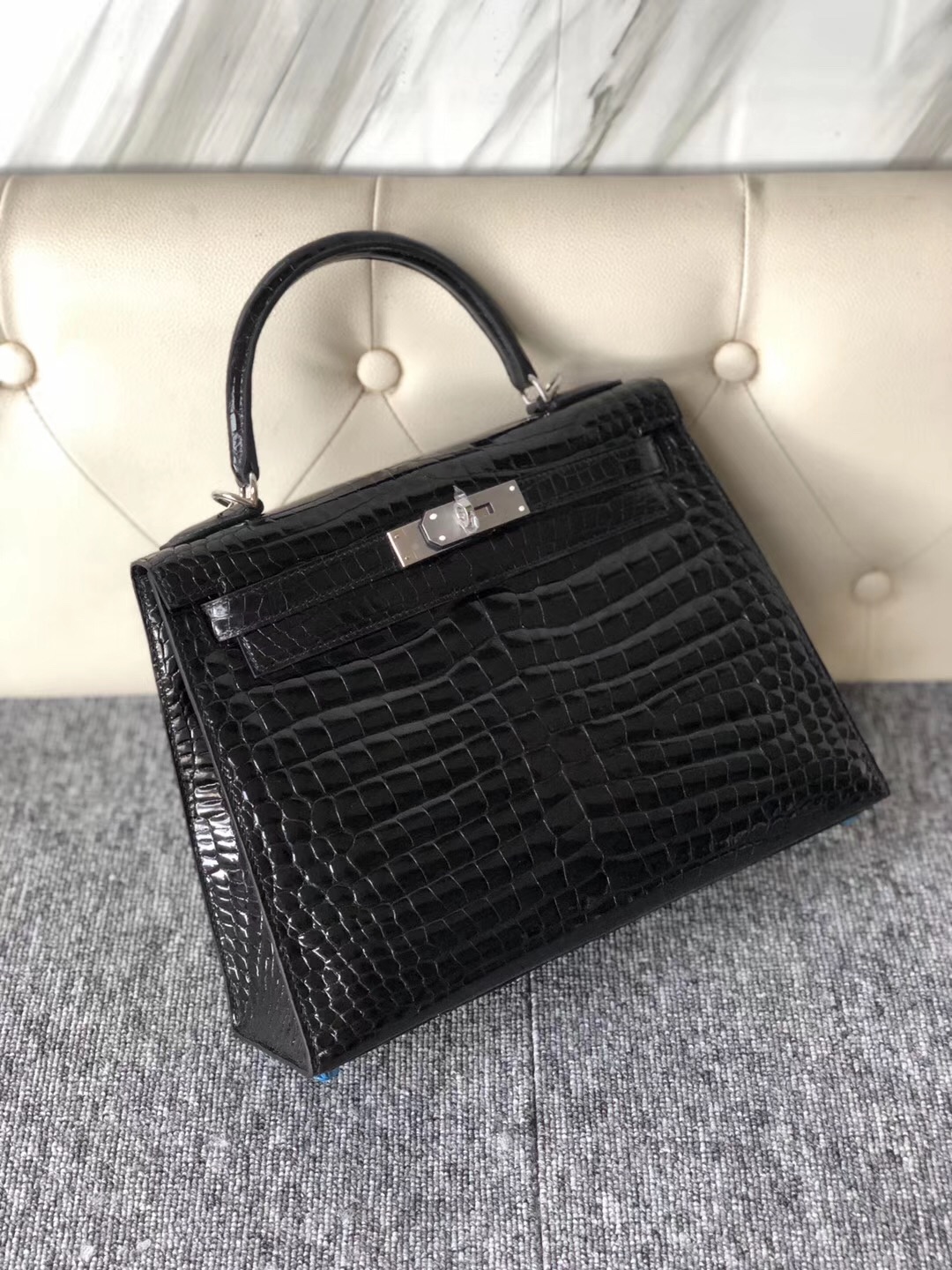 香港中西區凱莉包定制價格 Hong Kong Hermes Kelly 28cm 倒V 澳洲灣鱷 供珠鱷魚