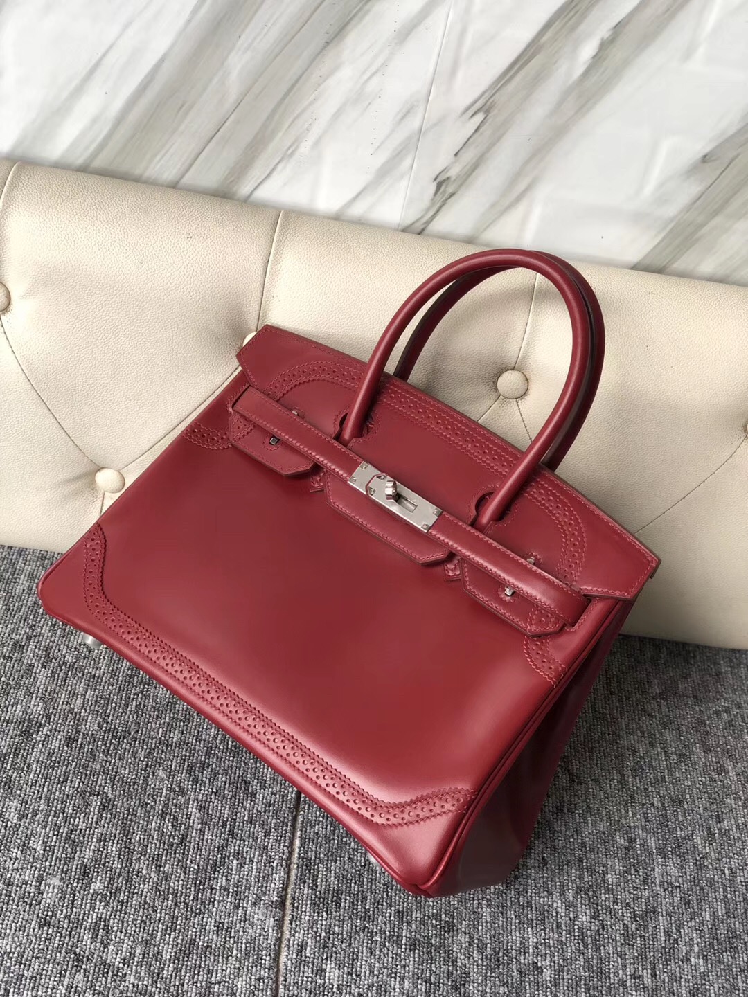香港中西區鉑金包蕾絲邊款 Hong Kong Hermes Birkin 30cm Ghillise Box皮蕾絲邊