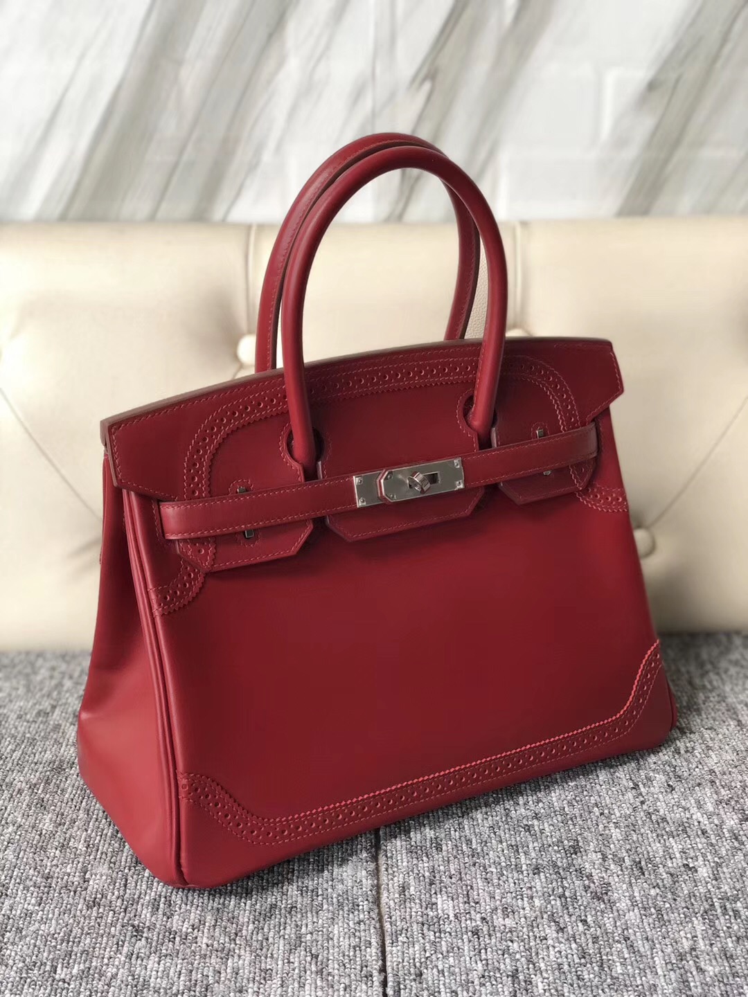 香港中西區鉑金包蕾絲邊款 Hong Kong Hermes Birkin 30cm Ghillise Box皮蕾絲邊