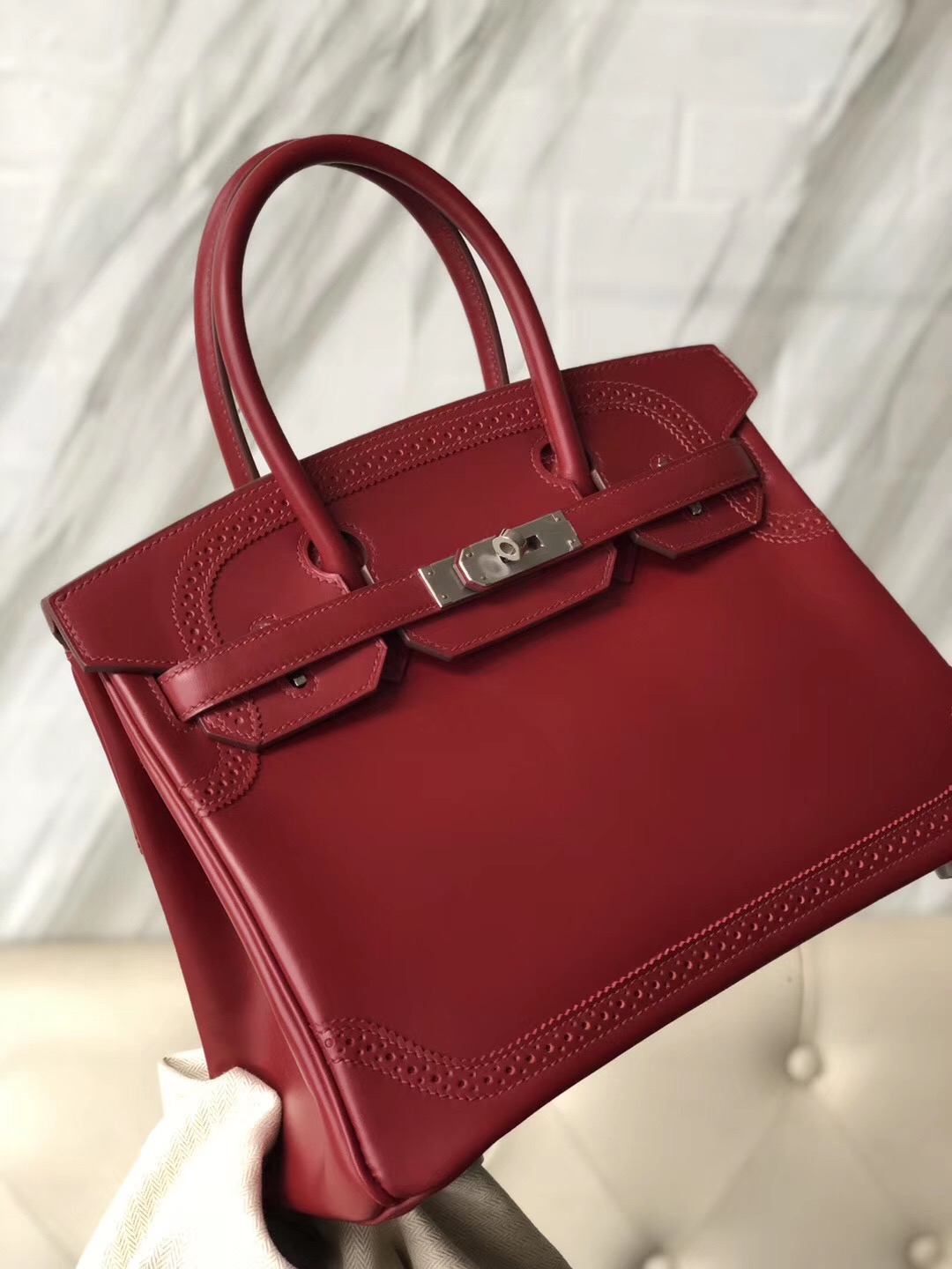 香港中西區鉑金包蕾絲邊款 Hong Kong Hermes Birkin 30cm Ghillise Box皮蕾絲邊