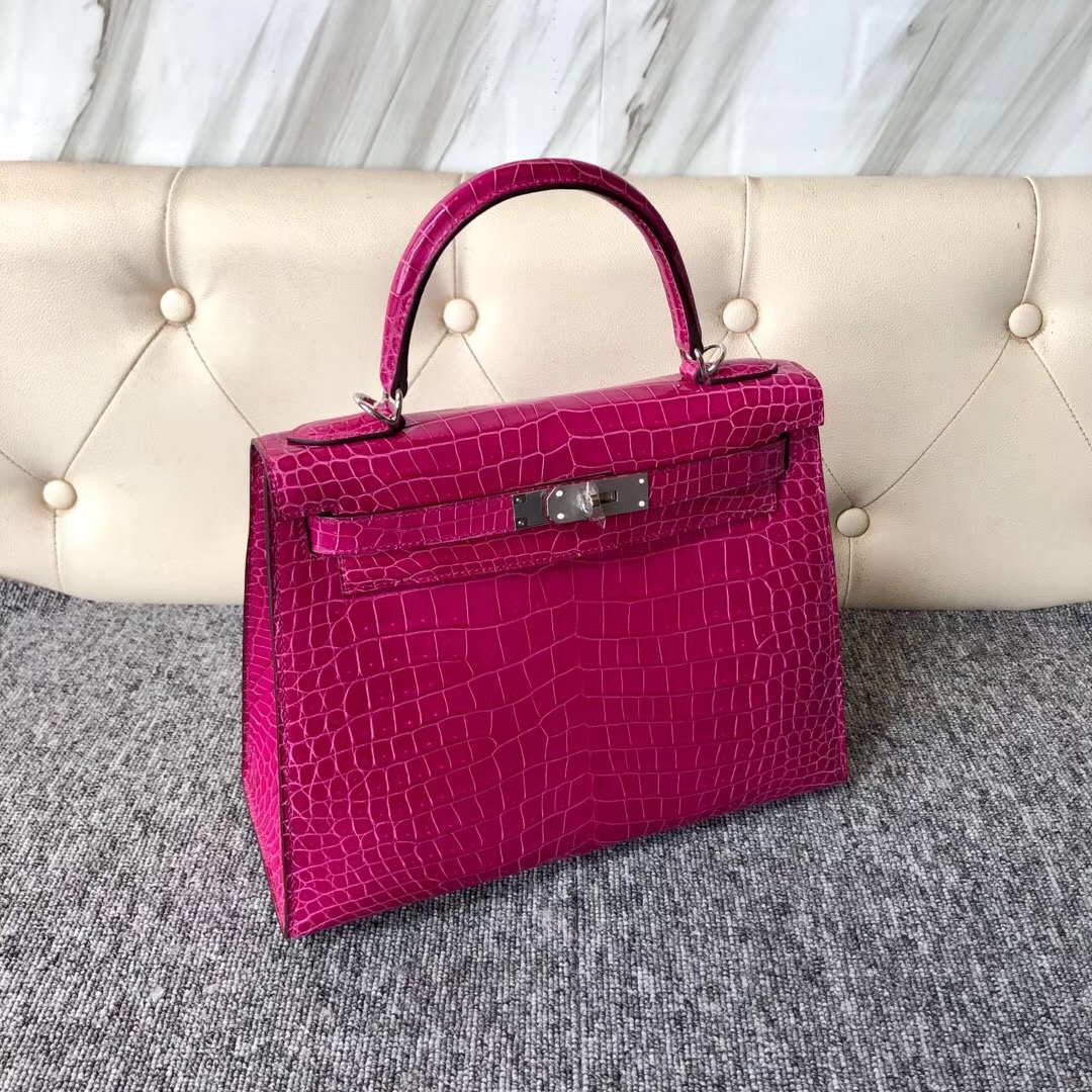 Hermes Kelly 28cm J5 Rose Sheheraradez 天方夜譚粉紫 倒V 澳洲灣鱷