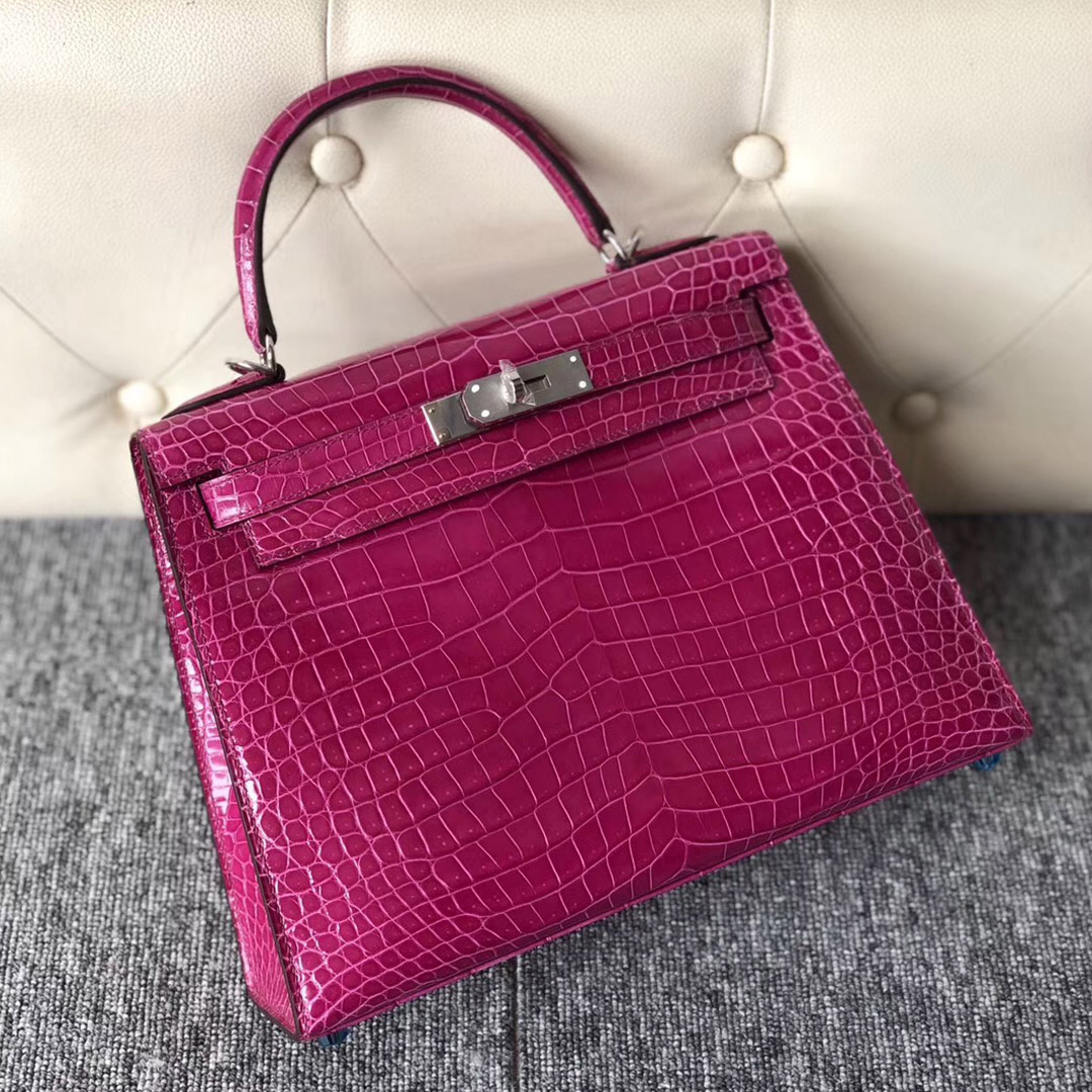 Hermes Kelly 28cm J5 Rose Sheheraradez 天方夜譚粉紫 倒V 澳洲灣鱷