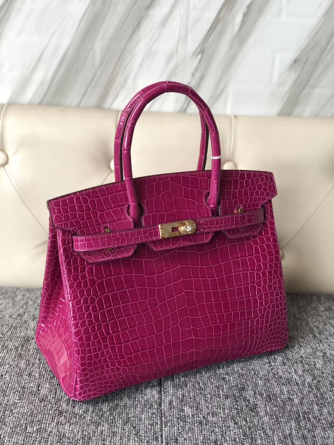 香港荃灣 深水埗 鉑金包 Hermes Birkin 30cm 澳洲灣鱷 J5 Rose Sheheraradez