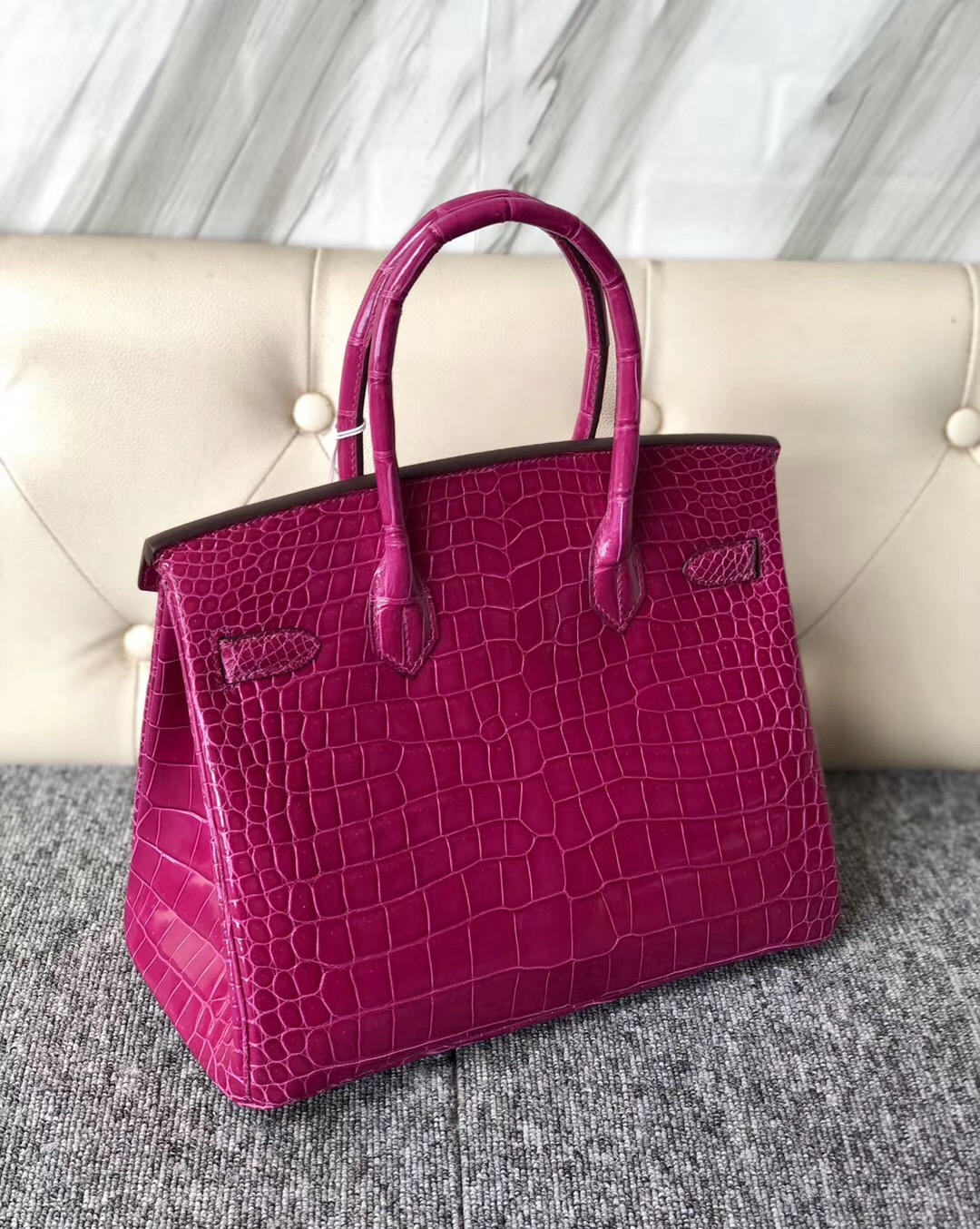 香港荃灣 深水埗 鉑金包 Hermes Birkin 30cm 澳洲灣鱷 J5 Rose Sheheraradez