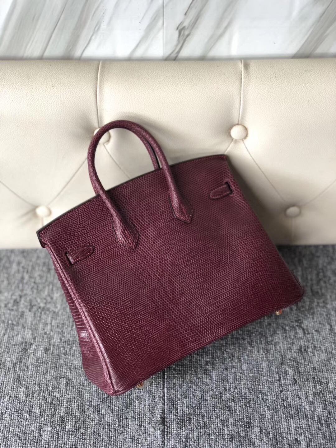 臺中市愛馬仕包包 Taiwan Hermes Birkin 25cm CK57 Bordeaux Lizard 波爾多酒紅