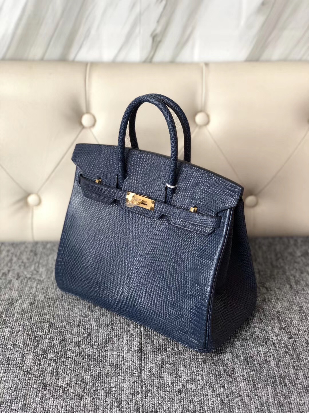 新北市愛馬仕包包 Taiwan Hermes Birkin 25cm CK73 Blue sapphire 寶石藍 Lizard