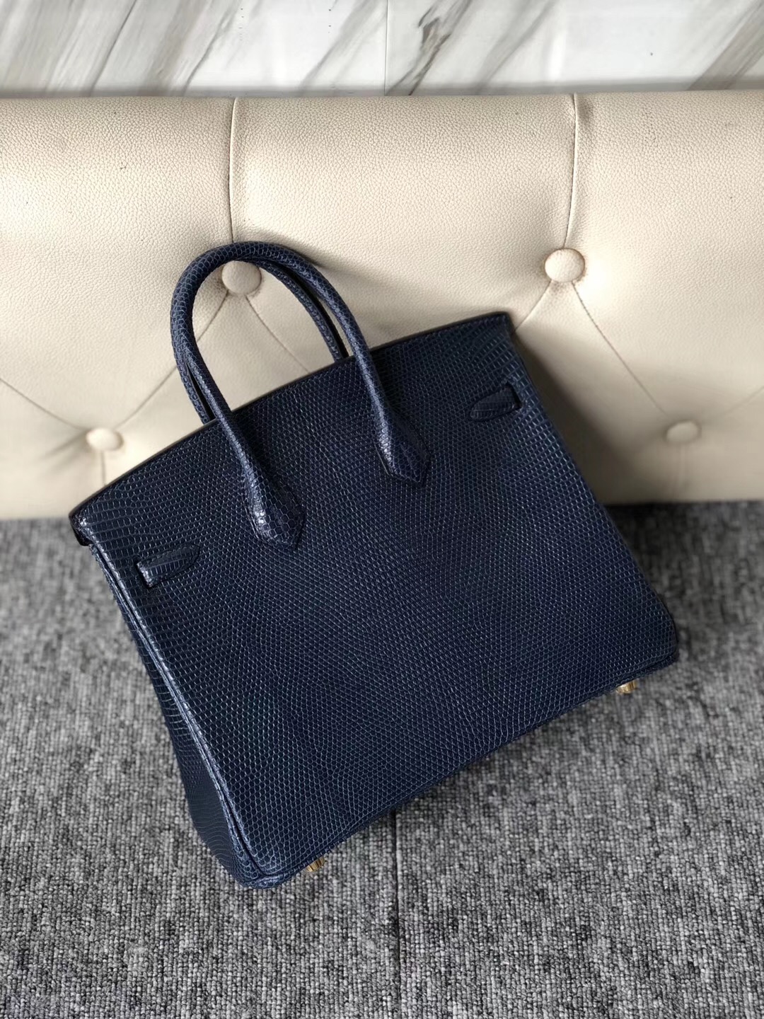 新北市愛馬仕包包 Taiwan Hermes Birkin 25cm CK73 Blue sapphire 寶石藍 Lizard