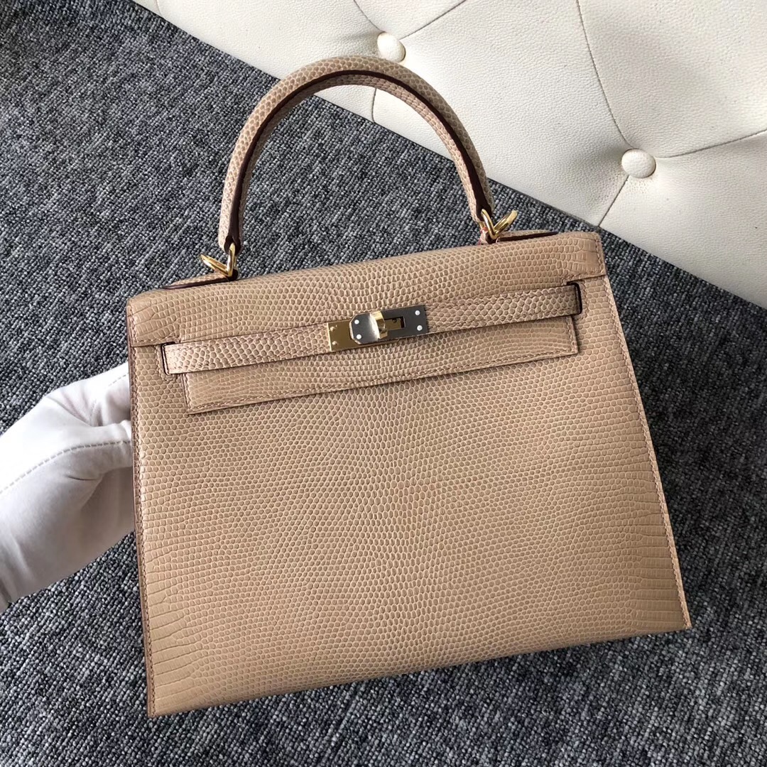 愛馬仕臺灣新竹市凱莉包 Hermes Kelly 25cm CK14 beige 杏色 Lizard