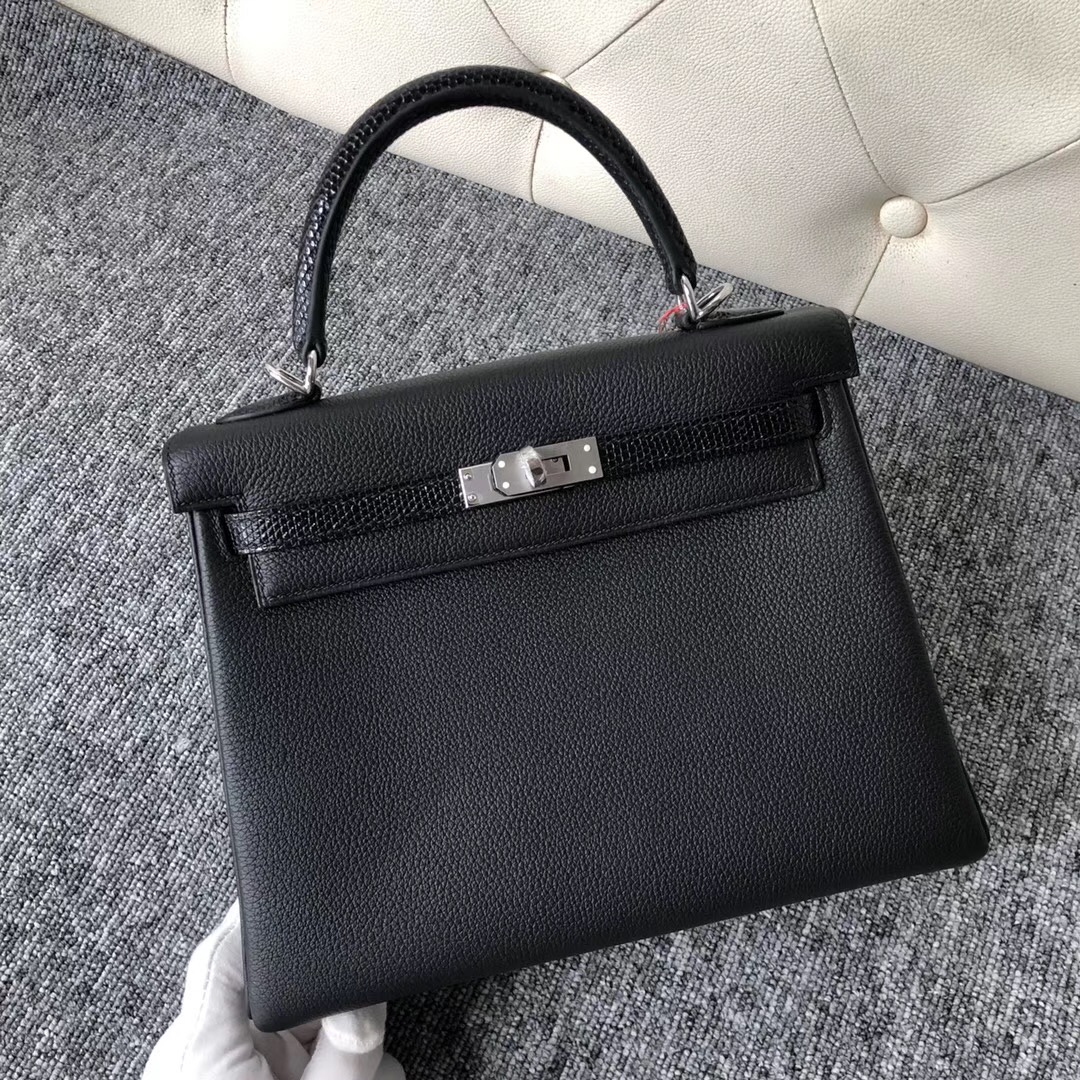 美國新澤西州 愛馬仕凱莉包 USA Hermes Kelly 25cm Touch Togo 拼 Lizard蜥蜴皮