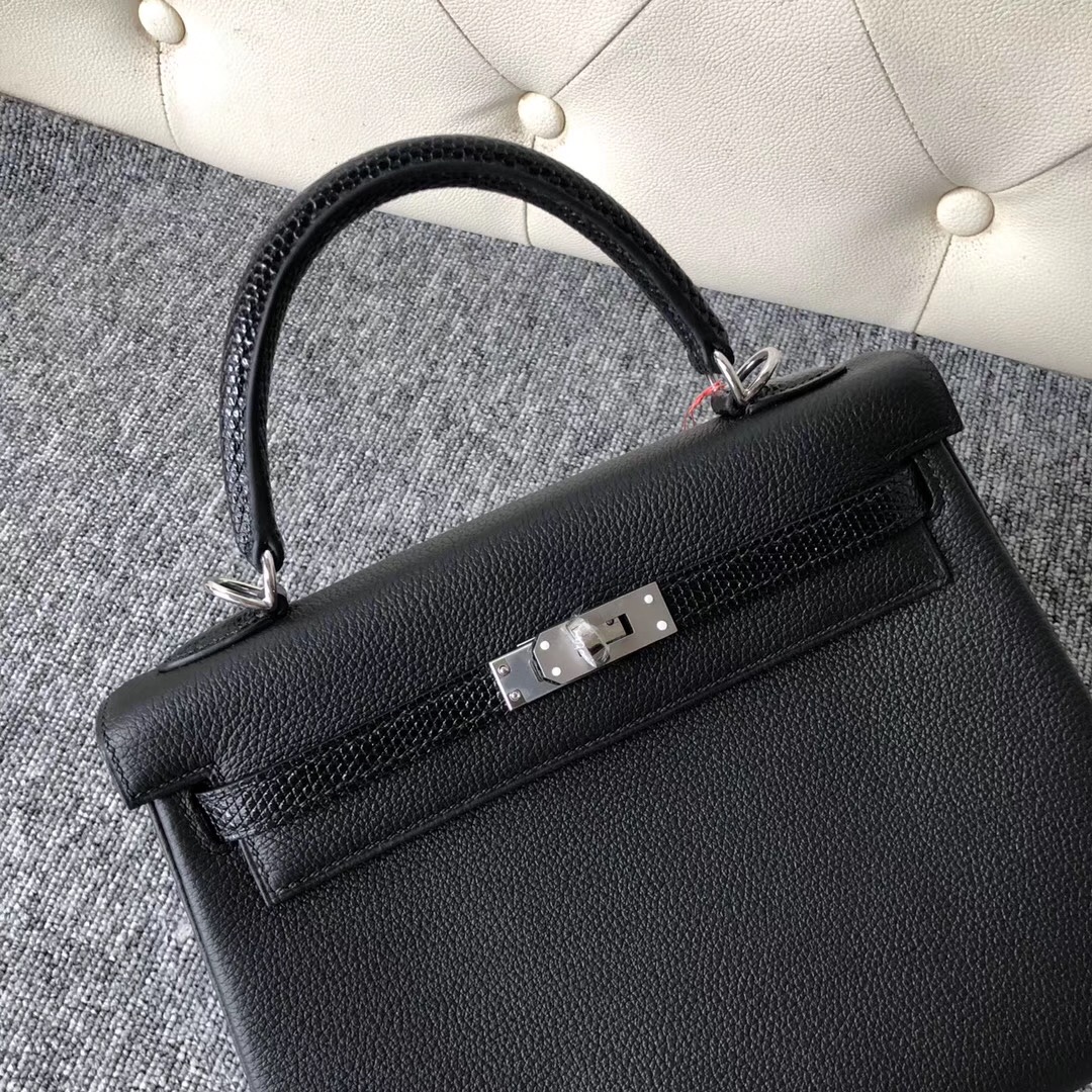 美國新澤西州 愛馬仕凱莉包 USA Hermes Kelly 25cm Touch Togo 拼 Lizard蜥蜴皮