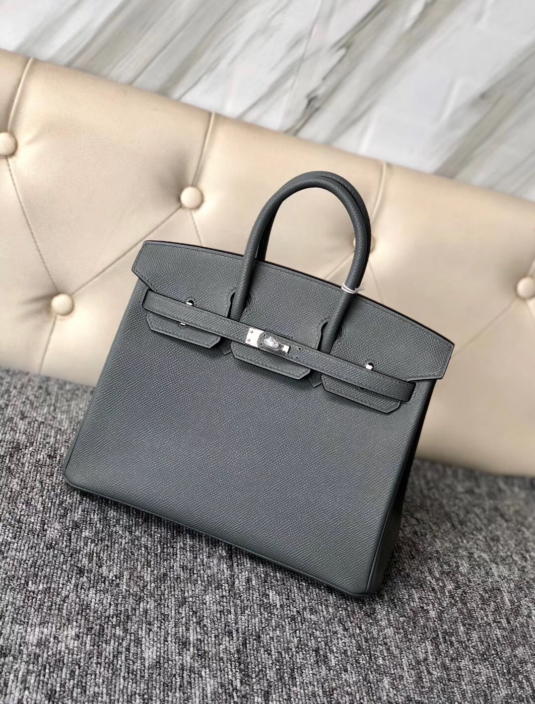 新澤西州愛馬仕 USA Hermes Birkin 25cm CC63 杏綠色 VERT AMANDE