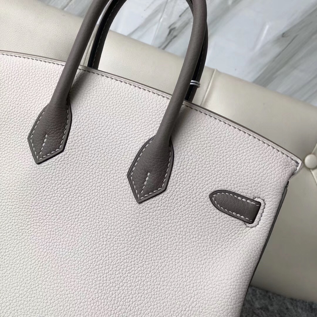 USA Hermes Birkin 25cm Hss CK10 Craie 奶昔白 M8 Gris Asphalte 瀝青灰