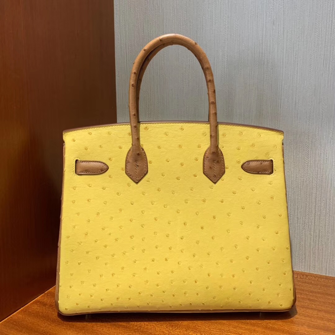 Hermes Birkin 30cm HSS Ostrich 9D 琥珀黃 Ambre /CK37 金棕色 gold