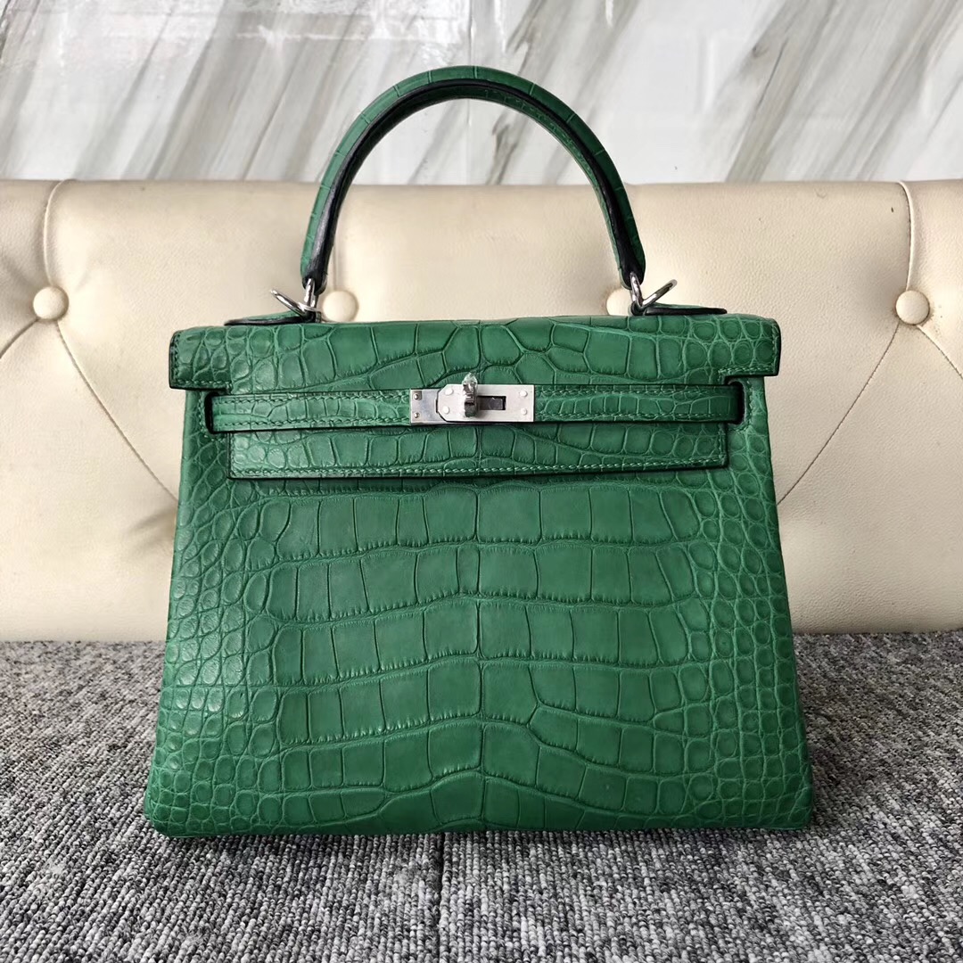 Hong Kong Hermes Kelly 25cm Matte alligator crocodile 1L Cactus 仙人掌綠