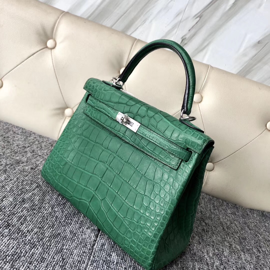 Hong Kong Hermes Kelly 25cm Matte alligator crocodile 1L Cactus 仙人掌綠