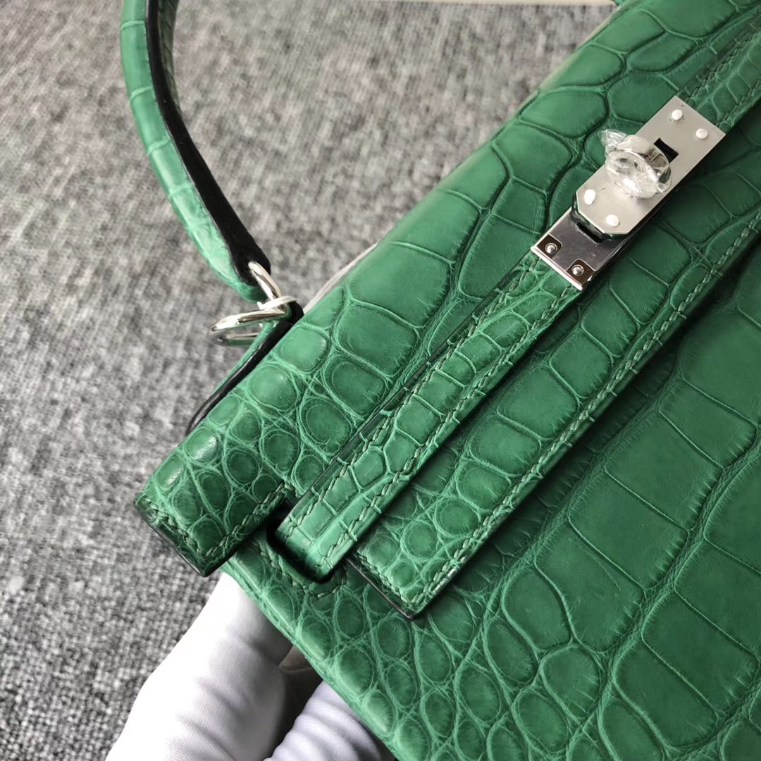 Hong Kong Hermes Kelly 25cm Matte alligator crocodile 1L Cactus 仙人掌綠