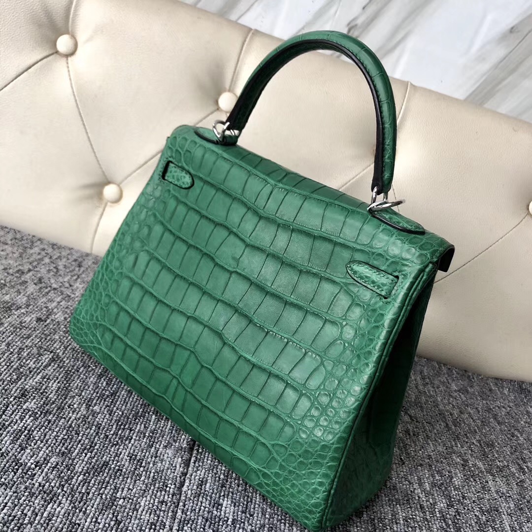 Hong Kong Hermes Kelly 25cm Matte alligator crocodile 1L Cactus 仙人掌綠