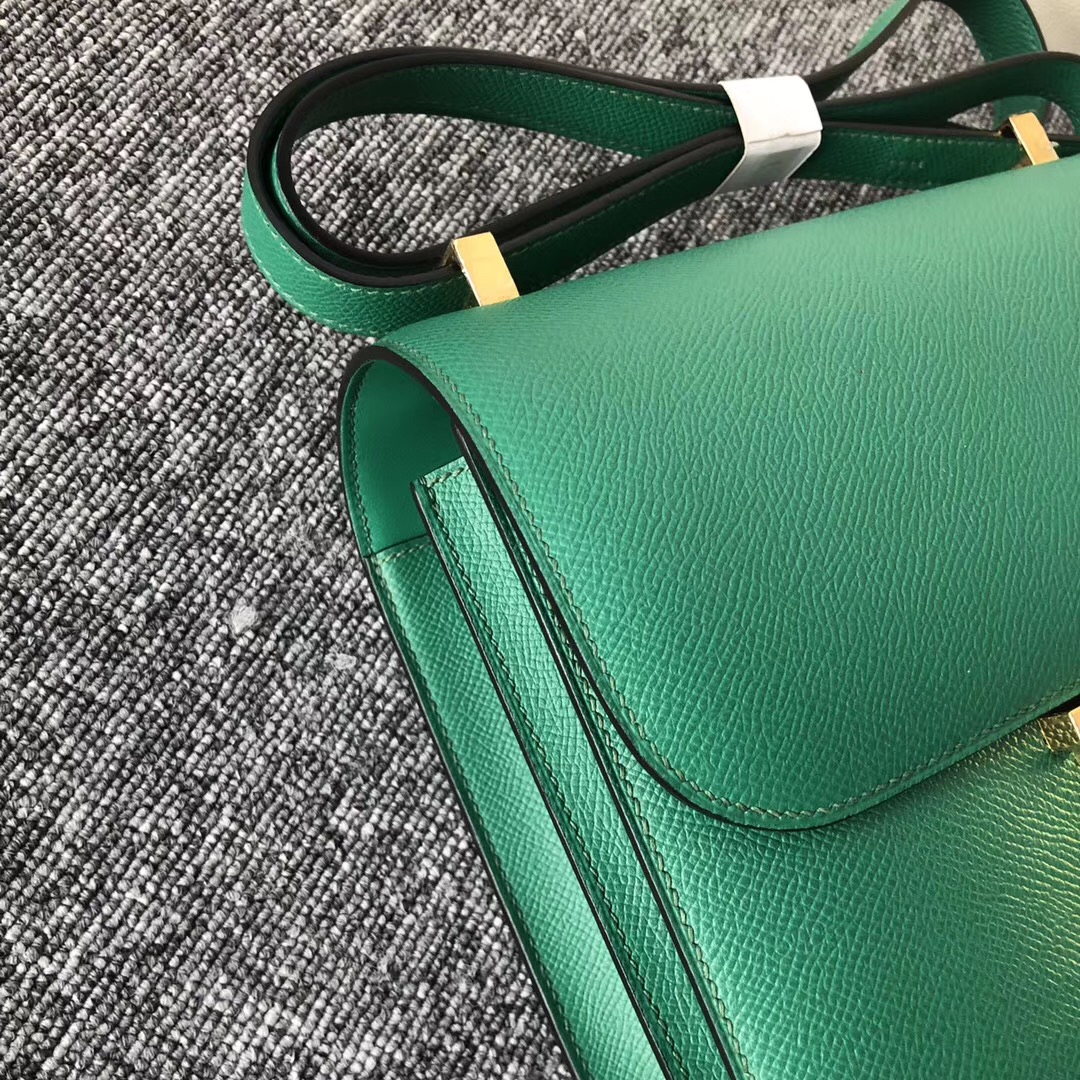 USA California Hermes Constance 24cm U4絲絨綠 Vert Verigo