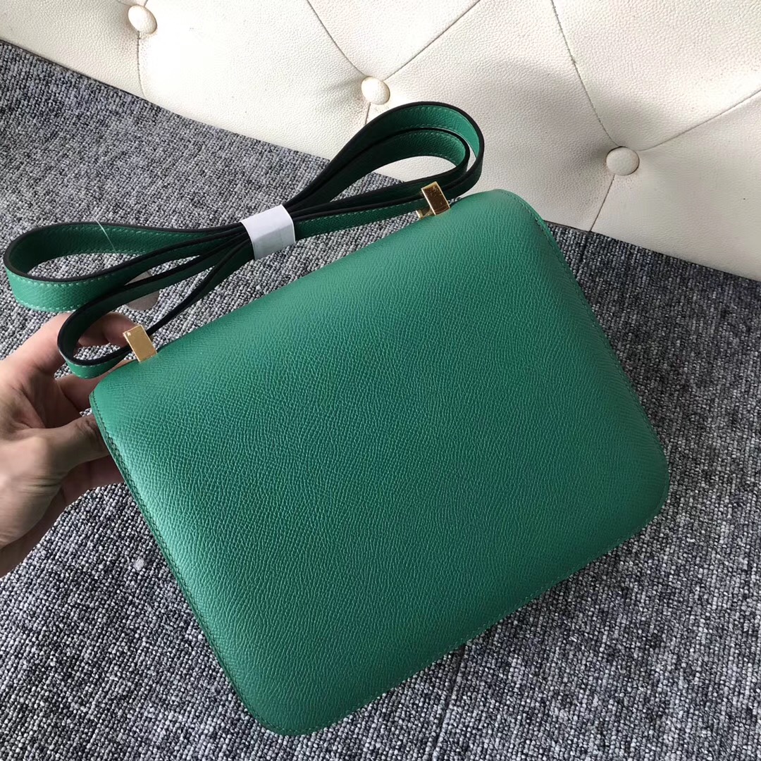 USA California Hermes Constance 24cm U4絲絨綠 Vert Verigo