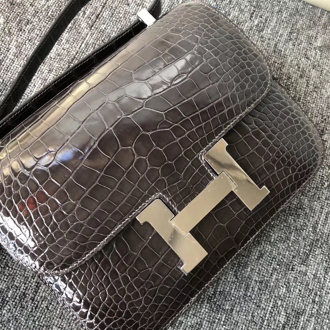 Canada Hermes Constance 24cm alligator crocodile CK88 Graphite 石墨灰