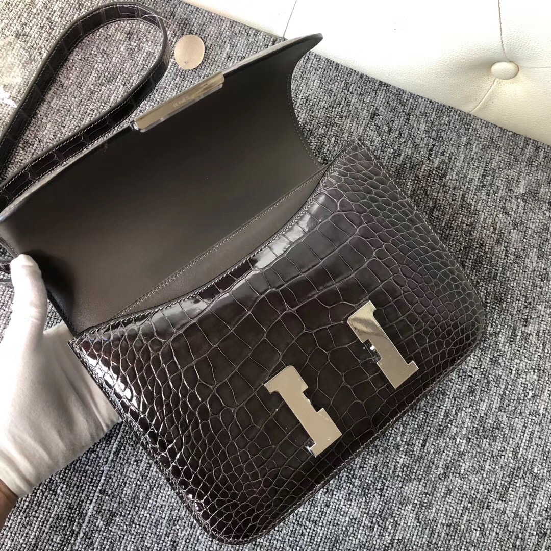 Canada Hermes Constance 24cm alligator crocodile CK88 Graphite 石墨灰