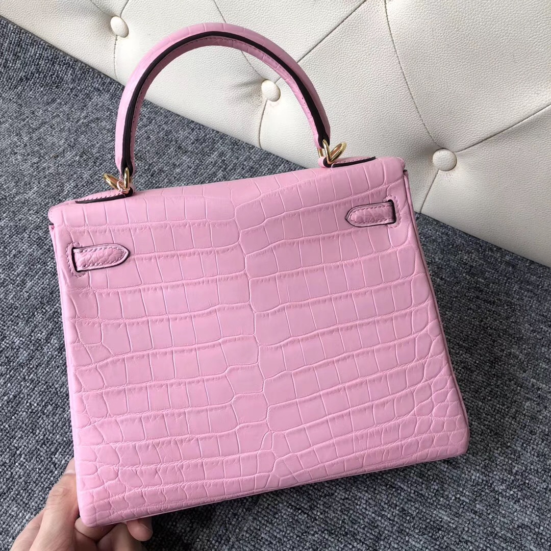 Hong Kong Hermes Kelly 25cm 5P Pink 櫻花粉 Matte nilo crocodile 尼羅鱷